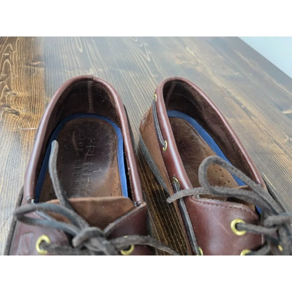 Sperry Top-Sider Men's Boat Shoes Size 11 M Brown Leather Slip On Casual Loafers